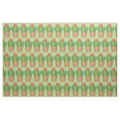 Prickly Green Cactus Flower Cacti Potlood Plant Stof (Fat Quarter)