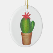 Prickly Green Cactus Flower Potlood Plant Garden Keramisch Ornament (Rechts)