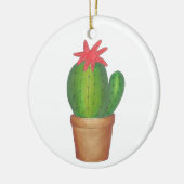 Prickly Green Cactus Flower Potlood Plant Garden Keramisch Ornament (Links)