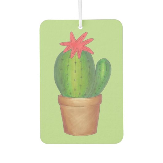 Prickly Green Cactus Flower Potted Plant Gardener Luchtverfrisser (Voorkant)