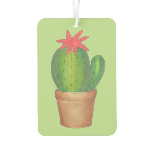 Prickly Green Cactus Flower Potted Plant Gardener Luchtverfrisser (Achterkant)