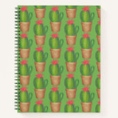 Prickly Green Cactus Garden Flower Potlood Plant Notitieboek (Voorkant)