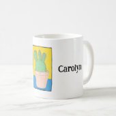 Prickly, maar schattig, jouw naam, cactus tekening koffiemok (Voorkant rechts)