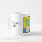 Prickly, maar schattig, jouw naam, cactus tekening koffiemok (Voorkant links)