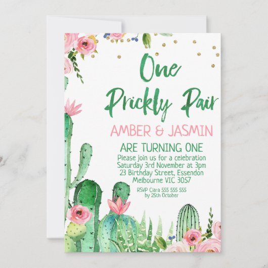 Prickly Paar Birthday Kaart (Voorkant)