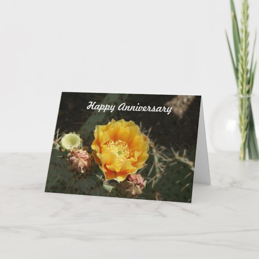 Prickly Pear Bloom Anniversary Card Kaart (Voorkant)