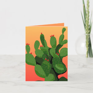 Prickly Pear Cacti Cactus Sunset Wenskaart Kaart