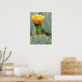 Prickly Pear Cactus and flower Poster (Keuken)