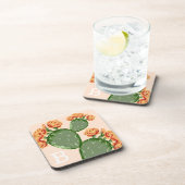 Prickly Pear Cactus bloeiend Bier Onderzetter (Rechterzijde)