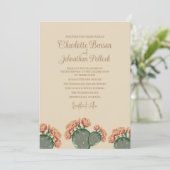 Prickly Pear Cactus Bloemen Elegante Cactus Bruilo Kaart (Staand voorkant)