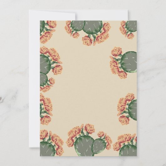 Prickly Pear Cactus Bloemen Elegante Cactus Bruilo Kaart (Achterkant)