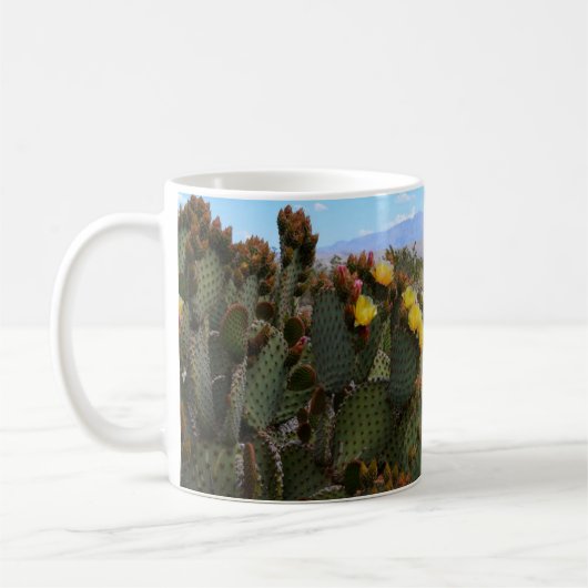 Prickly Pear Cactus, bloesems, Big Bend Koffiemok (Links)