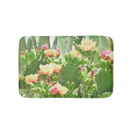 Prickly Pear Cactus Blooms Bath Mat. Badmat