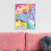 Prickly Pear Cactus Canvas Print Art (Insitu (Woonkamer))
