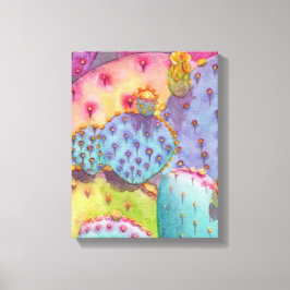 Prickly Pear Cactus Canvas Print Art