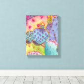 Prickly Pear Cactus Canvas Print Art (Insitu (Houten vloer))