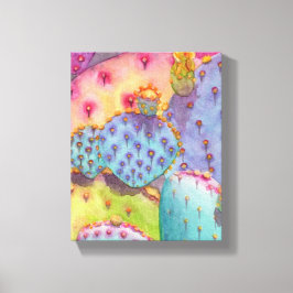 Prickly Pear Cactus Canvas Print Art