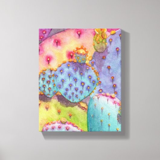 Prickly Pear Cactus Canvas Print Art (Voorkant)