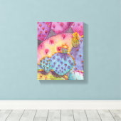 Prickly Pear Cactus Canvas Print Art (Insitu (Houten vloer))