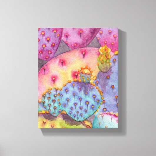 Prickly Pear Cactus Canvas Print Art (Voorkant)