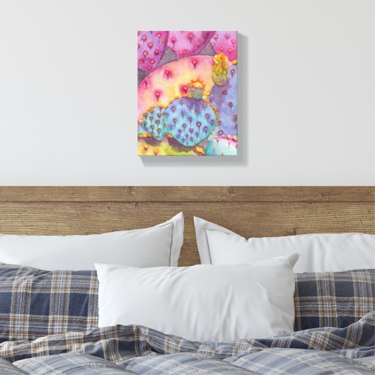 Prickly Pear Cactus Canvas Print Art (Insitu (Slaapkamer))