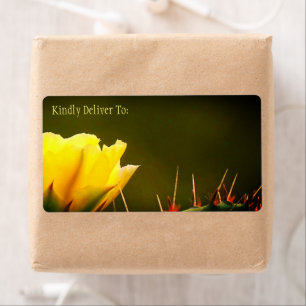 Prickly Pear Cactus Desert Flower / Yellow Green / Etiket