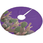 Prickly Pear Cactus Desert Kerstmis Paars Kerstboom Rok (Gekanteld)