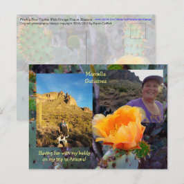 Prickly Pear Cactus Flower / Oranje / Arizona USA Briefkaart