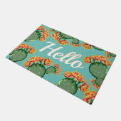 Prickly Pear Cactus & Flowers Hallo Doormat Deurmat (Schuin)