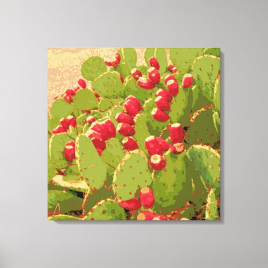 Prickly Pear Cactus Foto Abstract Canvas Afdruk (Voorkant)