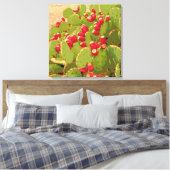 Prickly Pear Cactus Foto Abstract Canvas Afdruk (Insitu (Slaapkamer))