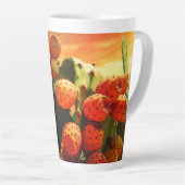 Prickly Pear Cactus Fruit en Rode Hemel Latte Mok (Rechterhoek)