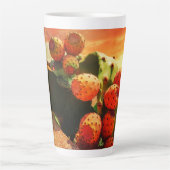 Prickly Pear Cactus Fruit en Rode Hemel Latte Mok (Voorkant)