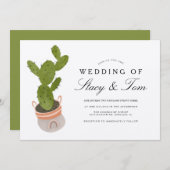 Prickly Pear Cactus Hand Drawn Wedding Earthy Kaart (Voorkant / Achterkant)