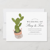 Prickly Pear Cactus Hand Drawn Wedding Kaart (Voorkant)