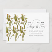 Prickly Pear Cactus Hand Painted Greenery Wedding Kaart (Voorkant)