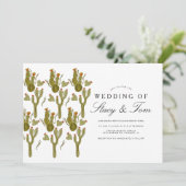 Prickly Pear Cactus Hand Painted Greenery Wedding Kaart (Staand voorkant)