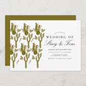 Prickly Pear Cactus Hand Painted Greenery Wedding Kaart (Voorkant / Achterkant)
