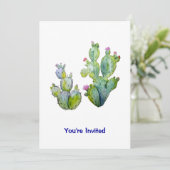 Prickly Pear Cactus met waterkleur Kaart (Staand voorkant)