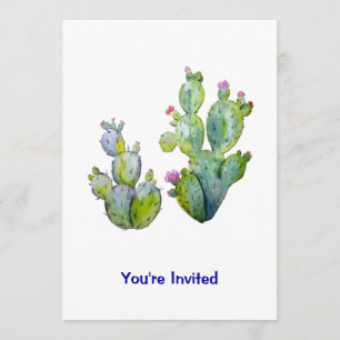 Prickly Pear Cactus met waterkleur Kaart