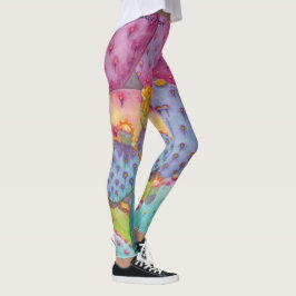 Prickly Pear Cactus Pants Art Workout Leggings