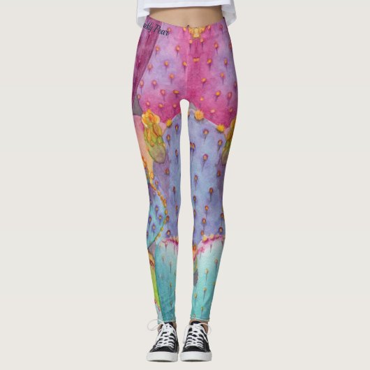 Prickly Pear Cactus Pants Art Workout Leggings (Voorkant)