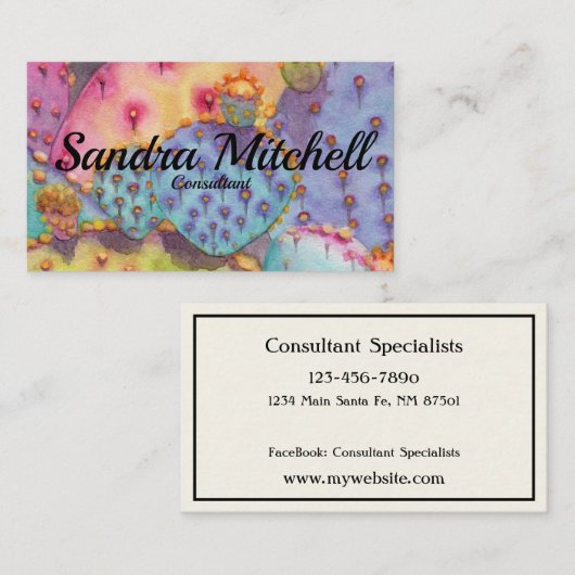 Prickly Pear Cactus personaliseert Visitekaartjes (Voorkant / Achterkant)