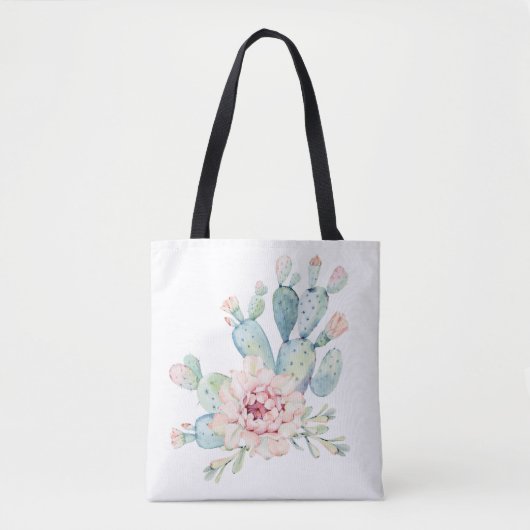 Prickly Pear Cactus Print Tote Bag (Voorkant)