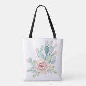 Prickly Pear Cactus Print Tote Bag (Achterkant)