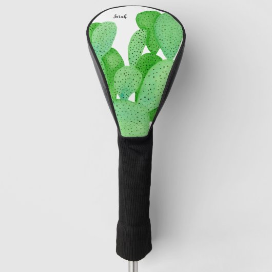 Prickly Pear Cactus Script Persoonlijk Golfheadcover (Voorkant)