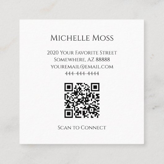 Prickly Pear Cactus Succulent Woestijn Botanisch Vierkante Visitekaartje (Achterkant)