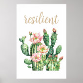 Prickly Pear Cactus Waterverf Resilient Desert Poster (Voorkant)
