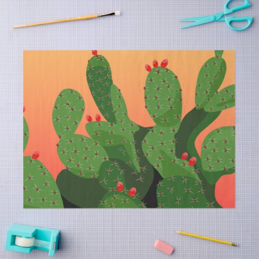Prickly Pear Desert Sunset Decoupage Tissuepapier (Craft)