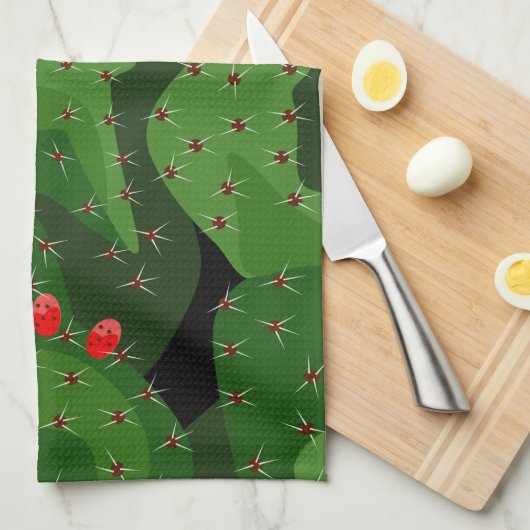 Prickly Pear Desert Sunset Kitchen Towel Theedoek (Quarter Fold)